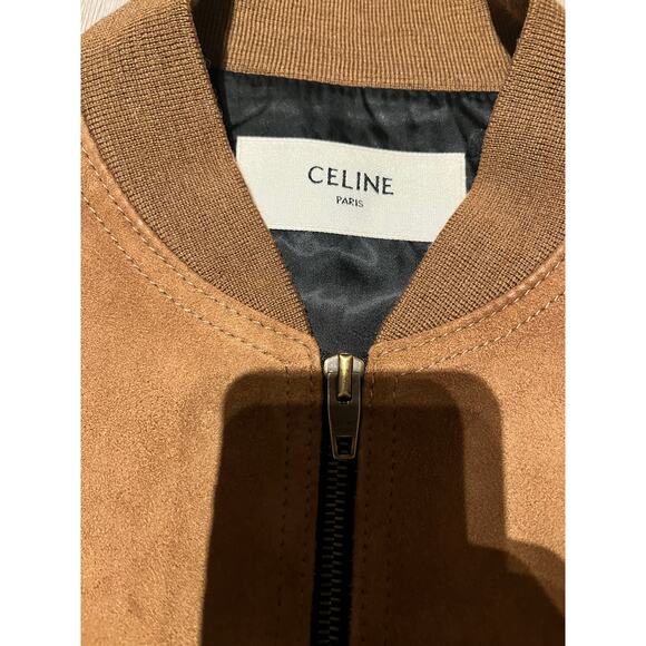 CELINE -Suede Leather Bomber Jacket / IT 46 - Picture 15 of 15